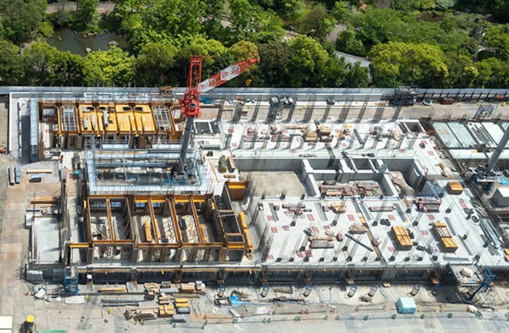 建設現場を上から見た様子
