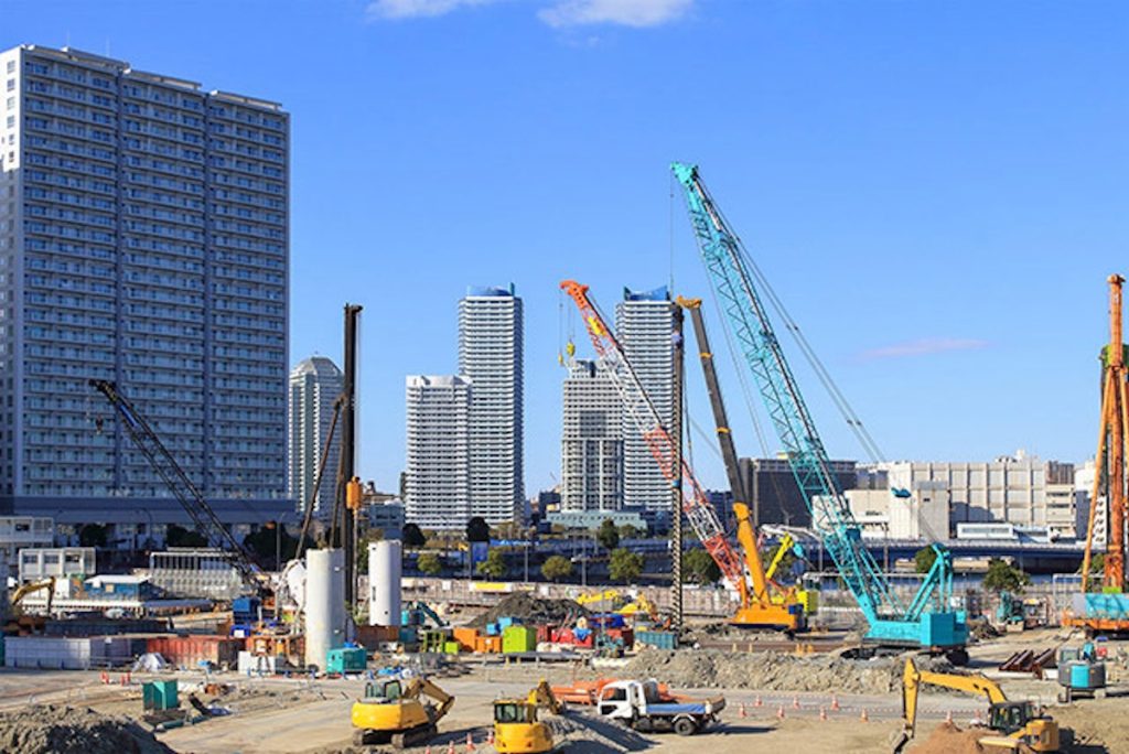 都市部の建設現場