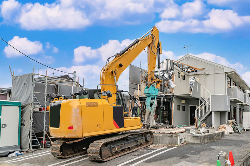 届出が適切に行われている解体工事の現場